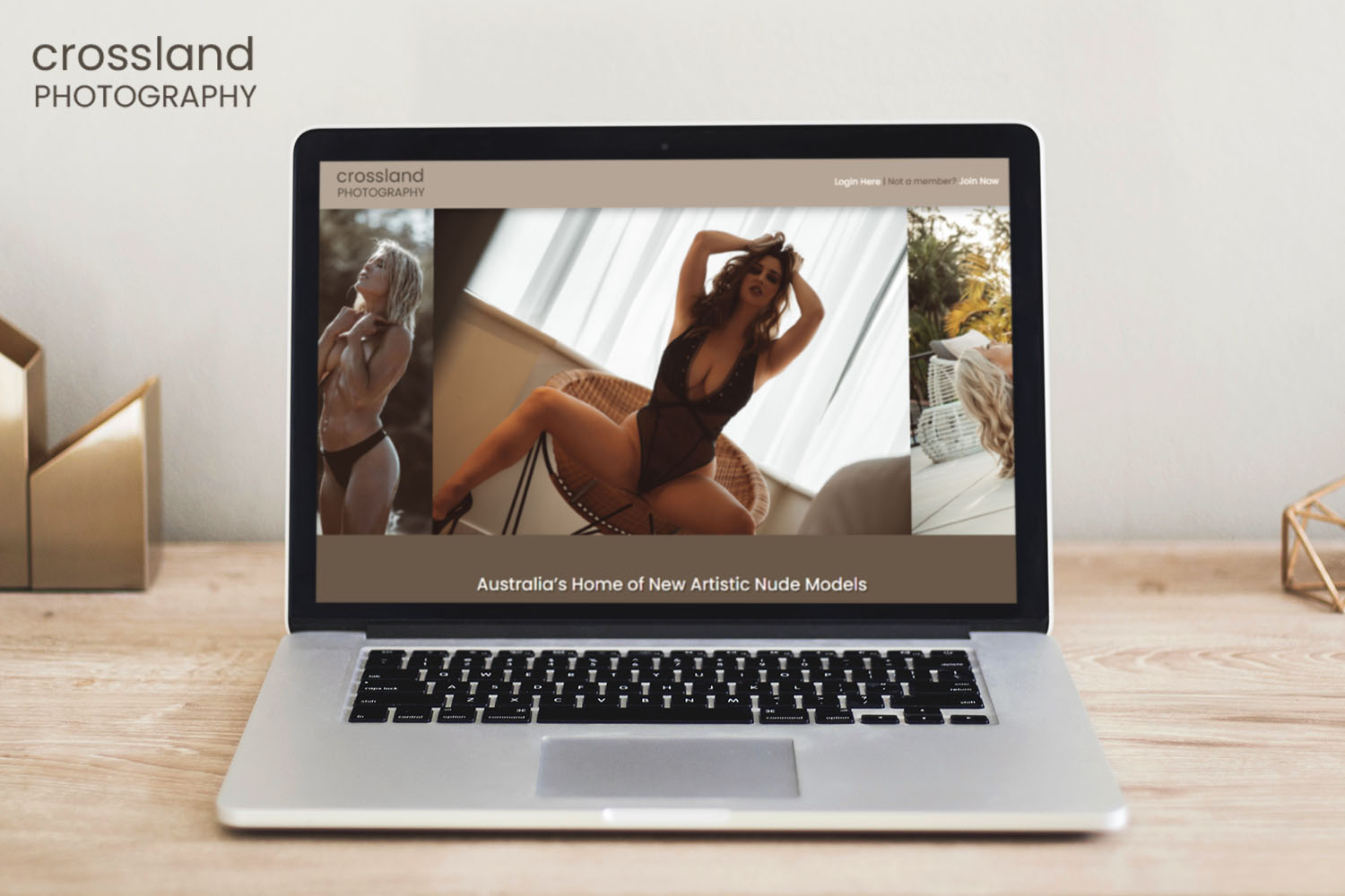 Crossland Photography Website on Laptop
